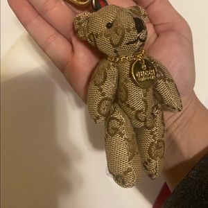 Designer teddybear purse charm keychain